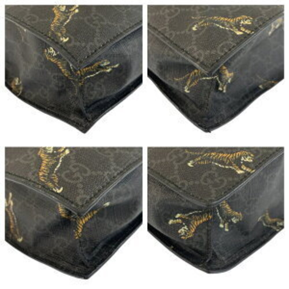 Gucci GG bag Sherry black leather Tiger shoulder Line tote Supreme - Picture 3 of 10